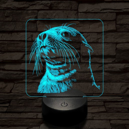 Jámbor fóka 7 színű valósághű 3D led lámpa