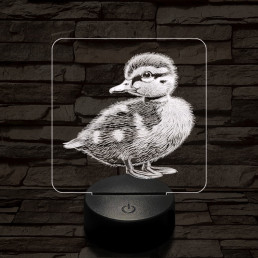 Kíváncsi kiskacsa 7 színű valósághű 3D led lámpa