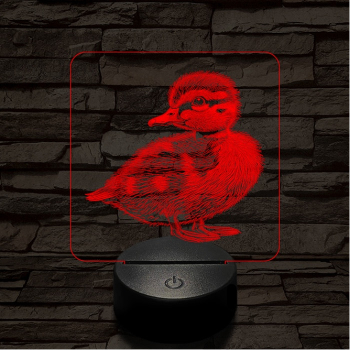 Kíváncsi kiskacsa 7 színű valósághű 3D led lámpa