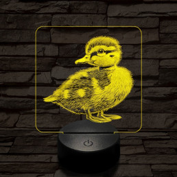 Kíváncsi kiskacsa 7 színű valósághű 3D led lámpa