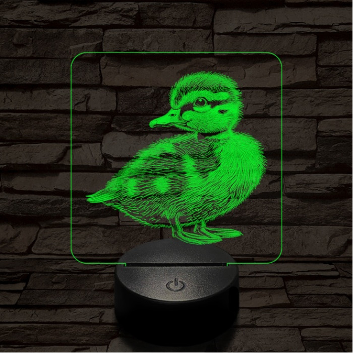 Kíváncsi kiskacsa 7 színű valósághű 3D led lámpa