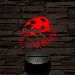 Katicabogár 7 színű valósághű 3D led lámpa