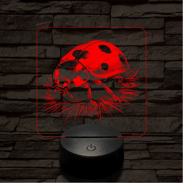 Katicabogár 7 színű valósághű 3D led lámpa