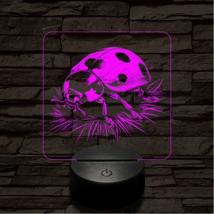 Katicabogár 7 színű valósághű 3D led lámpa