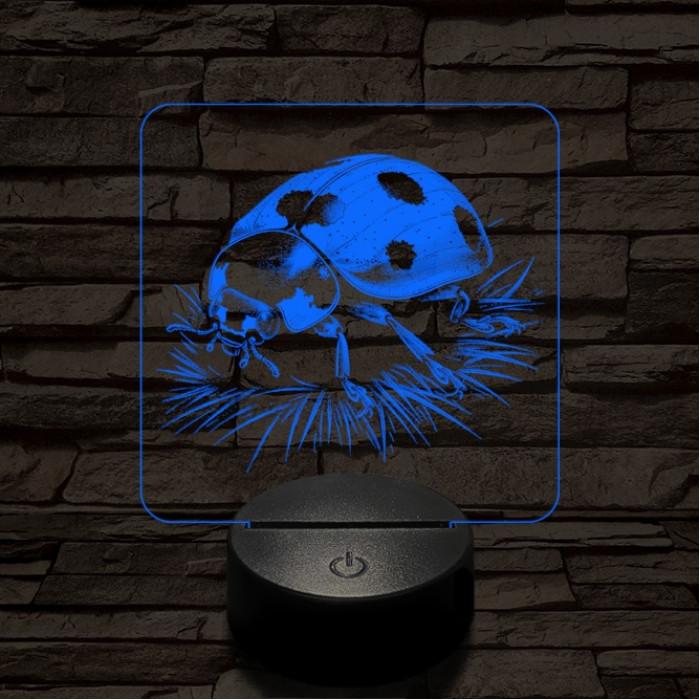 Katicabogár 7 színű valósághű 3D led lámpa