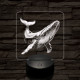 Hosszúszárnyú bálna 7 színű valósághű 3D led lámpa