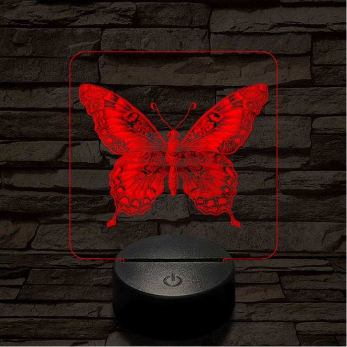 Pillangó szárnyalás 7 színű valósághű 3D led lámpa