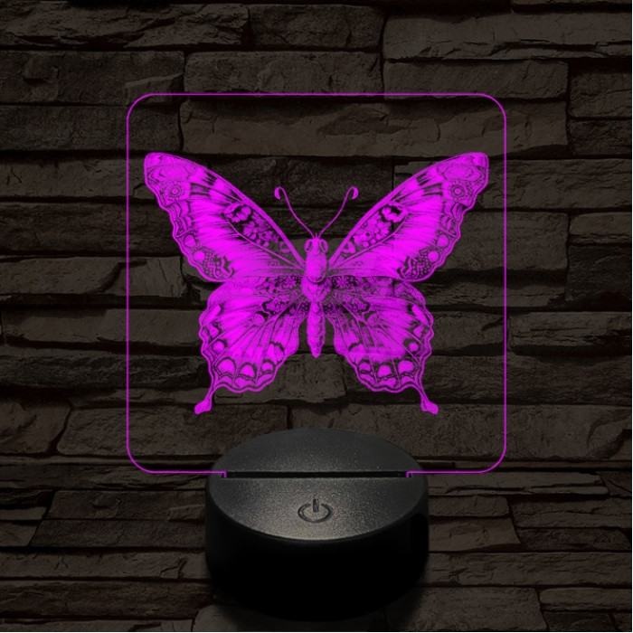 Pillangó szárnyalás 7 színű valósághű 3D led lámpa