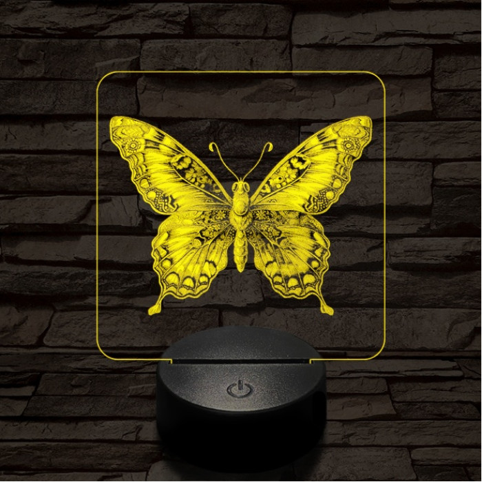 Pillangó szárnyalás 7 színű valósághű 3D led lámpa