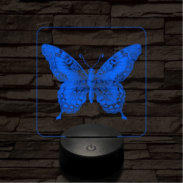 Pillangó szárnyalás 7 színű valósághű 3D led lámpa