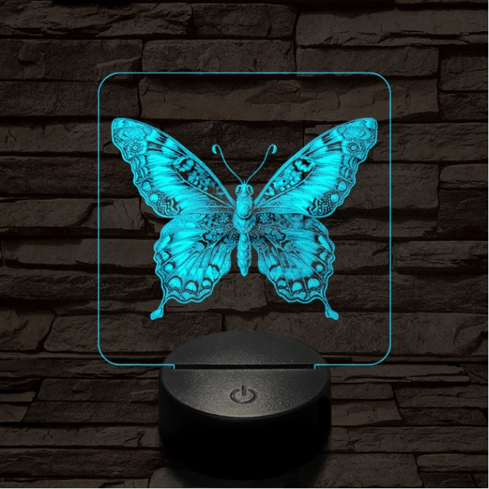 Pillangó szárnyalás 7 színű valósághű 3D led lámpa