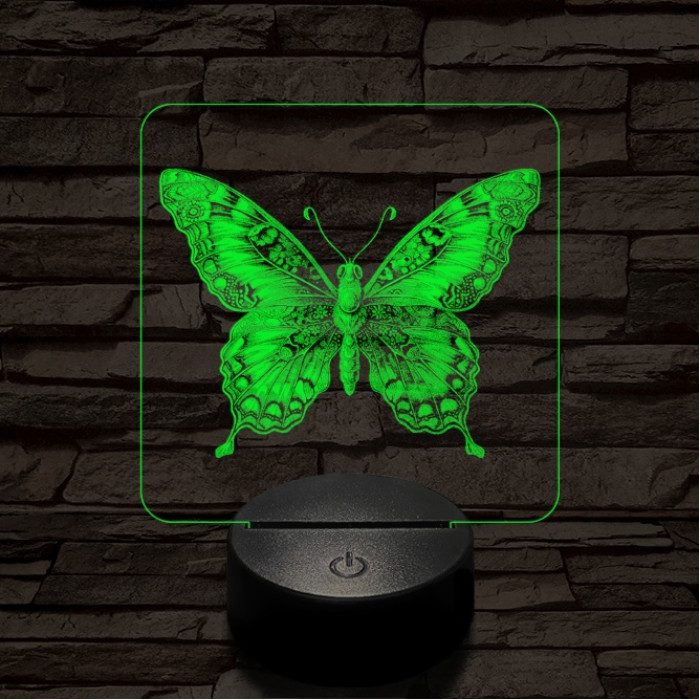 Pillangó szárnyalás 7 színű valósághű 3D led lámpa