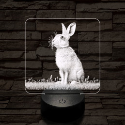 Szalutáló nyúl 7 színű valósághű 3D led lámpa