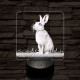 Szalutáló nyúl 7 színű valósághű 3D led lámpa