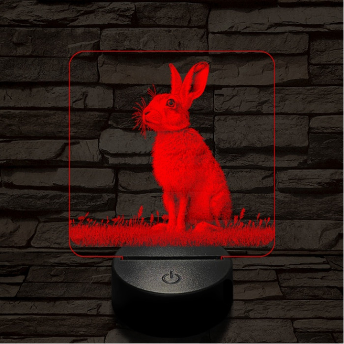 Szalutáló nyúl 7 színű valósághű 3D led lámpa