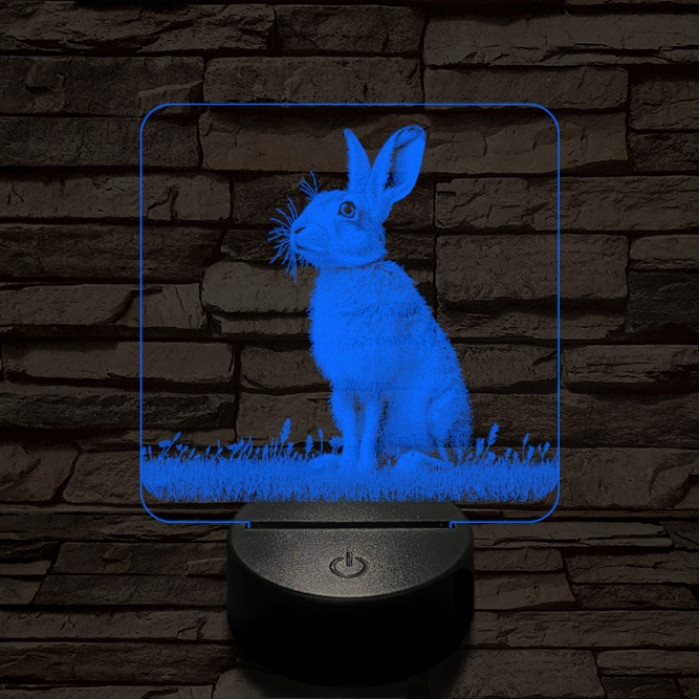 Szalutáló nyúl 7 színű valósághű 3D led lámpa