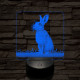 Szalutáló nyúl 7 színű valósághű 3D led lámpa