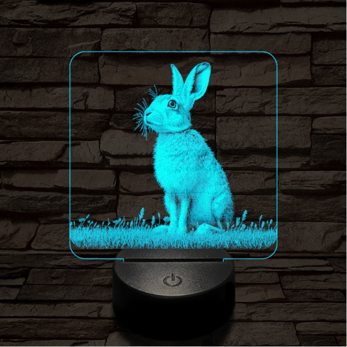 Szalutáló nyúl 7 színű valósághű 3D led lámpa