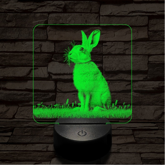 Szalutáló nyúl 7 színű valósághű 3D led lámpa
