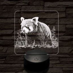 Vörös macskamedve 7 színű valósághű 3D led lámpa