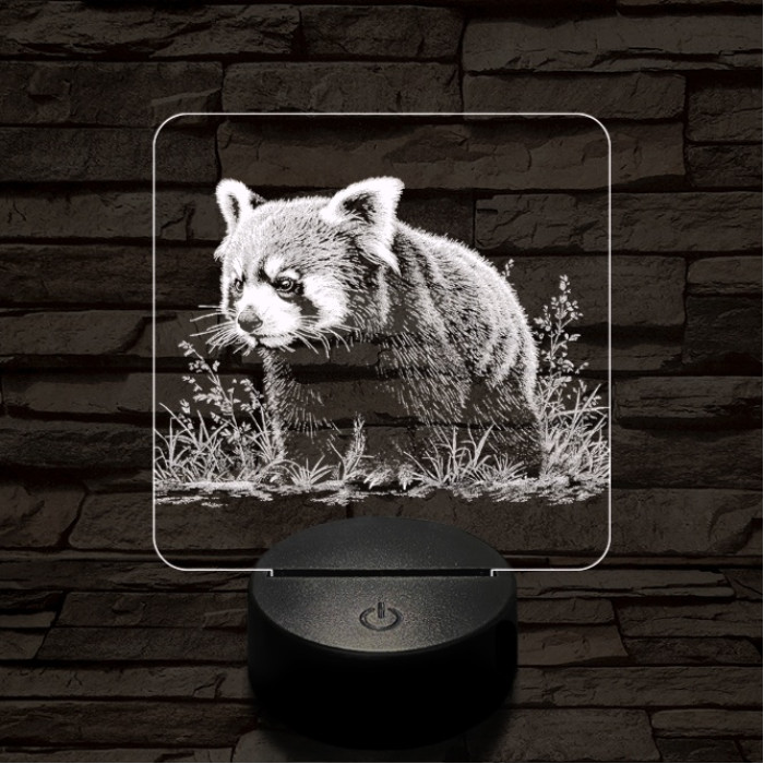 Vörös macskamedve 7 színű valósághű 3D led lámpa