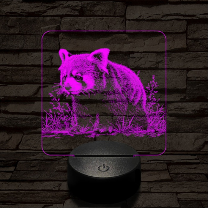 Vörös macskamedve 7 színű valósághű 3D led lámpa