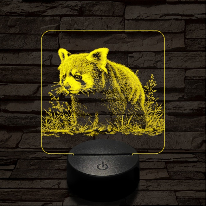Vörös macskamedve 7 színű valósághű 3D led lámpa