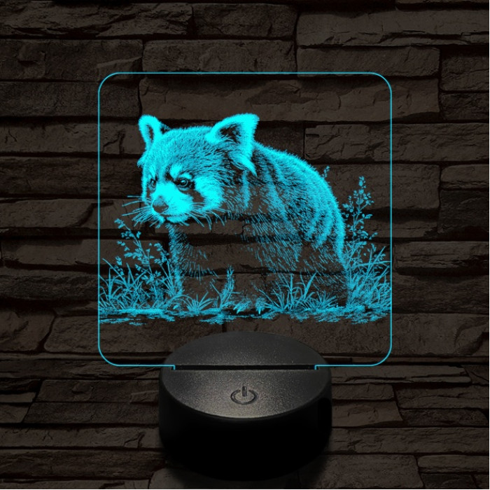 Vörös macskamedve 7 színű valósághű 3D led lámpa