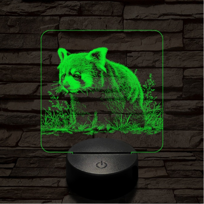 Vörös macskamedve 7 színű valósághű 3D led lámpa
