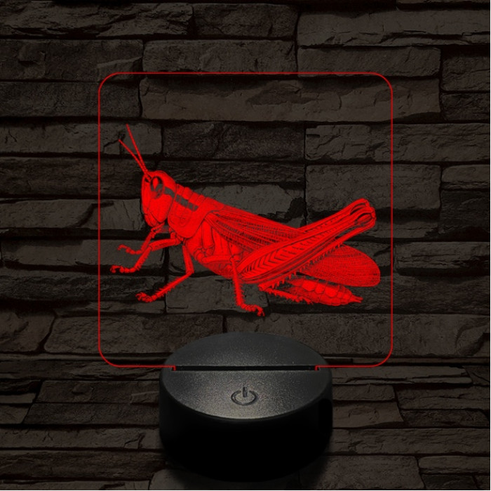 Szöcske 7 színű valósághű 3D led lámpa