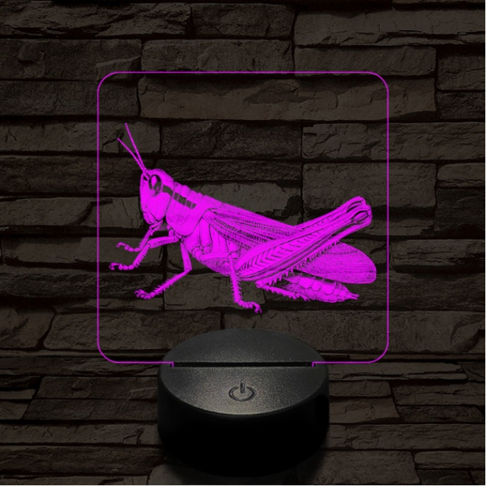 Szöcske 7 színű valósághű 3D led lámpa