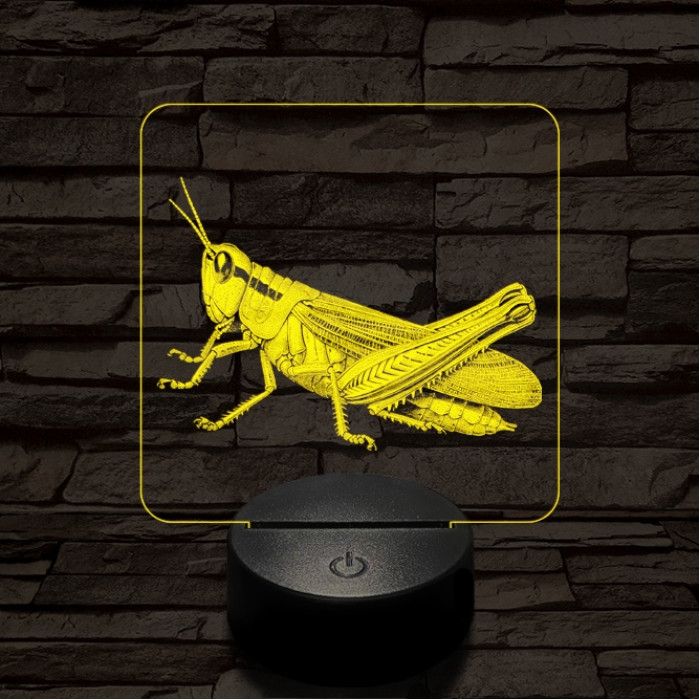 Szöcske 7 színű valósághű 3D led lámpa