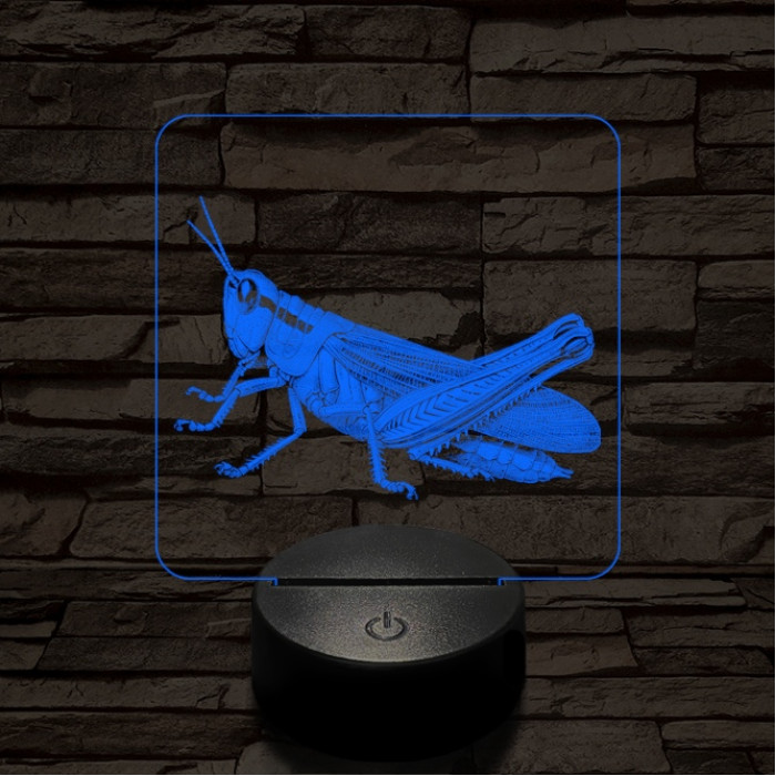 Szöcske 7 színű valósághű 3D led lámpa