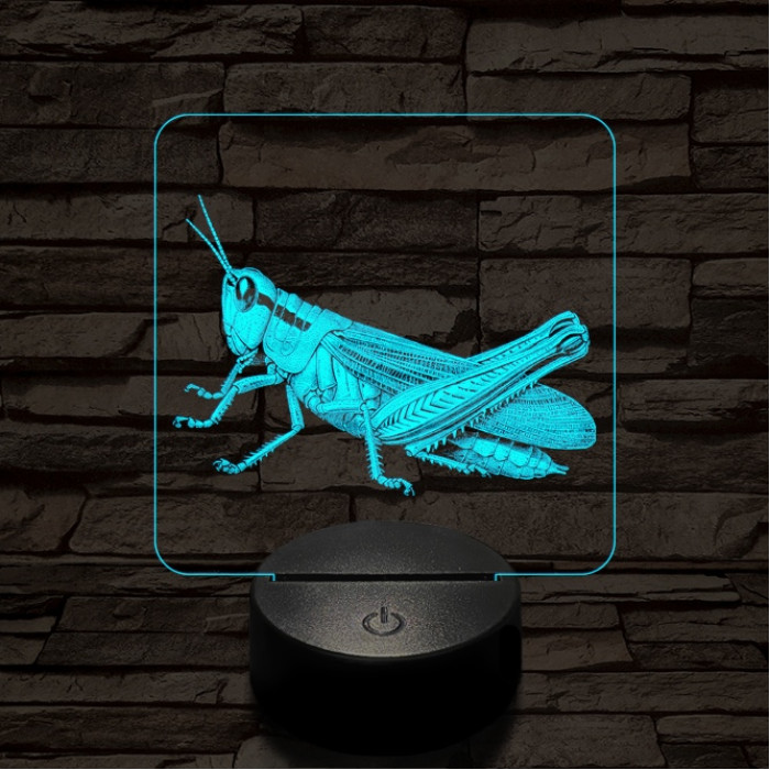 Szöcske 7 színű valósághű 3D led lámpa