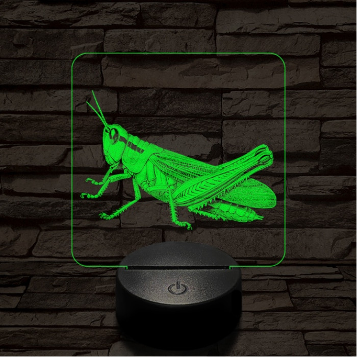 Szöcske 7 színű valósághű 3D led lámpa