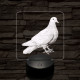 Galamb portré 7 színű valósághű 3D led lámpa