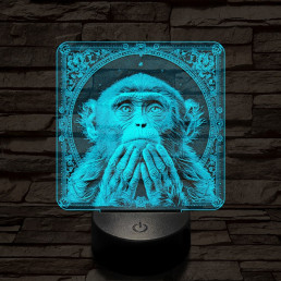 Töprengő majom 7 színű valósághű 3D led lámpa