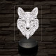 Misztikus róka 7 színű  3D led lámpa