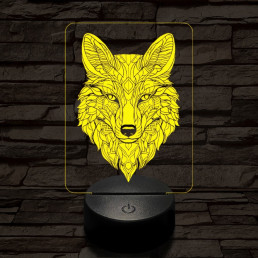Misztikus róka 7 színű  3D led lámpa