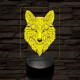 Misztikus róka 7 színű  3D led lámpa