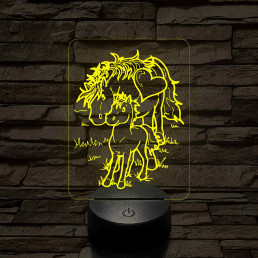 Anya ló kiscsikóval – 7 színű, színváltós 3D LED lámpa