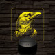 Holló portré 7 színű  3D led lámpa
