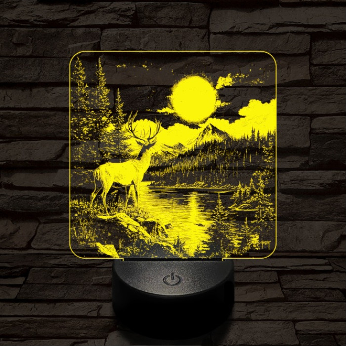 Gyönyörködő szarvas 7 színű valósághű 3D led lámpa