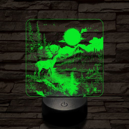 Gyönyörködő szarvas 7 színű valósághű 3D led lámpa