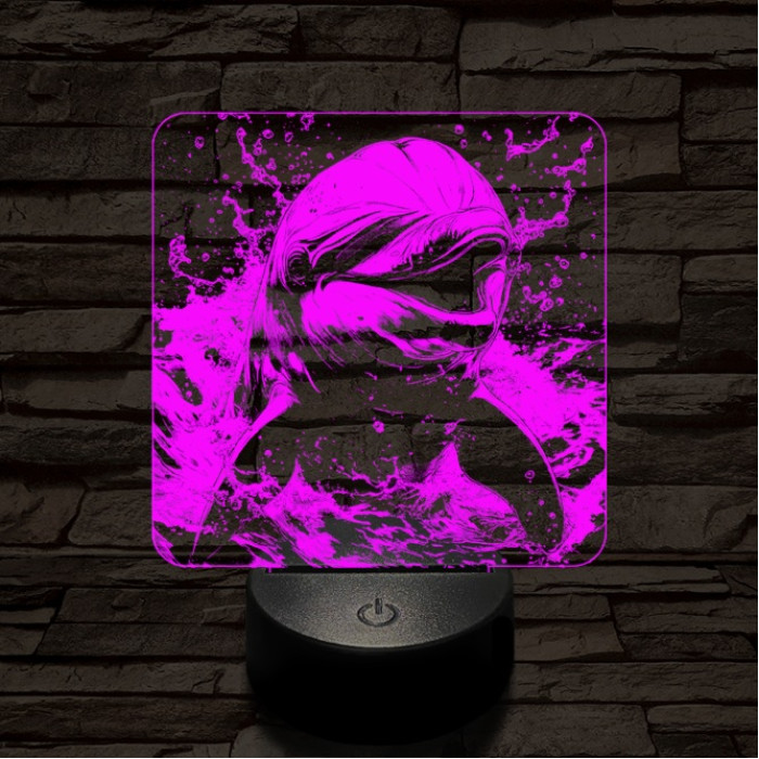 Boldog delfin 7 színű valósághű 3D led lámpa