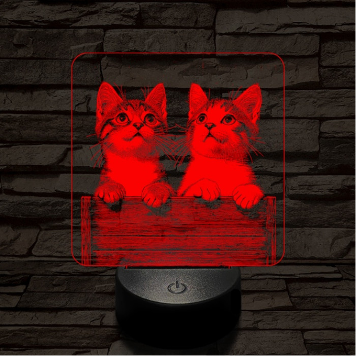 Cicabarátság 7 színű valósághű 3D led lámpa