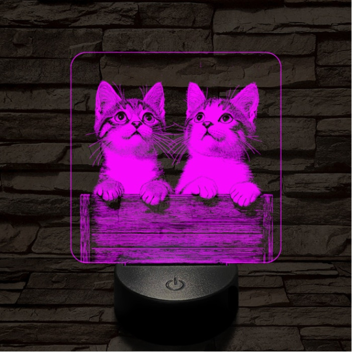 Cicabarátság 7 színű valósághű 3D led lámpa