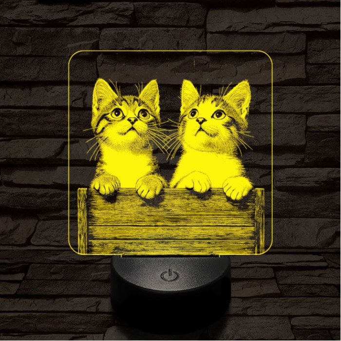 Cicabarátság 7 színű valósághű 3D led lámpa