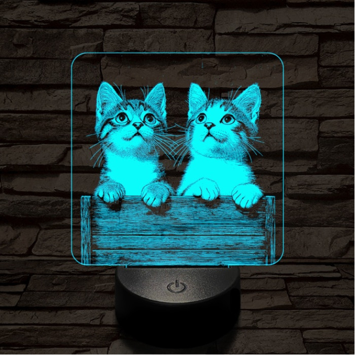 Cicabarátság 7 színű valósághű 3D led lámpa