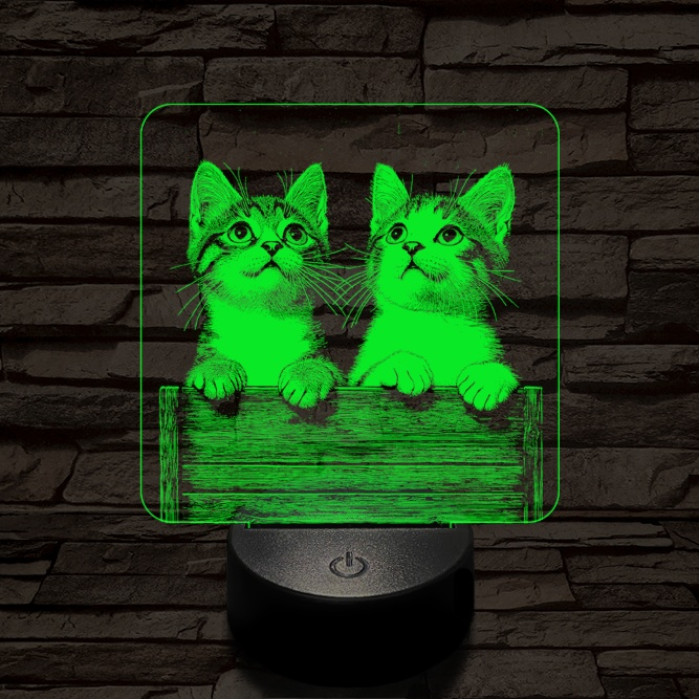 Cicabarátság 7 színű valósághű 3D led lámpa